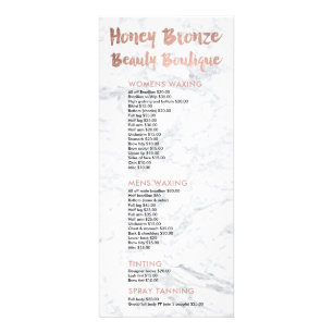 Logo beauty gold typography marble price list rack card