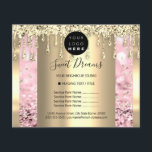 Logo Beauty Makeup Nails Price List Gold Blush Flyer<br><div class="desc">florenceK luxury beauty salon collection</div>