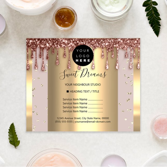 Logo Beauty Makeup Nails Price List Rose SPA Flyer (Logo Beauty Makeup Nails Price List Rose SPA Flyer)