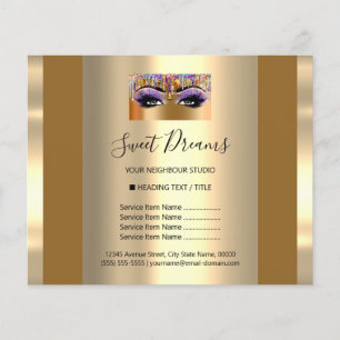 Logo Beauty Salon Makeup Price List Mustard Flyer