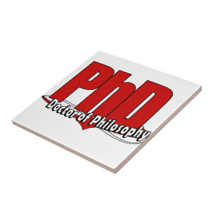 LOGO BIG RED PhD DOCTOR OF PHILOSOPHY Tile