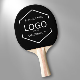 Logo Black Background Promotional Business Ping Pong Paddle