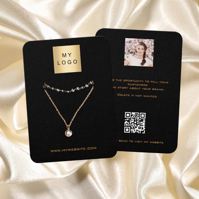 Logo black gold earring jewellery photo QR display (Creator Uploaded)