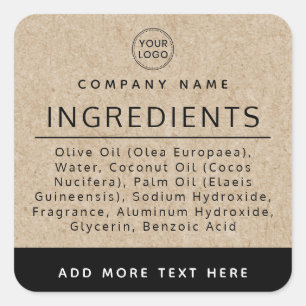 Logo black Kraft look ingredient product label