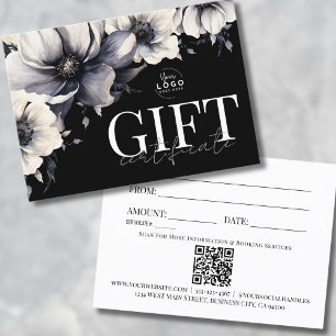 Logo Black White Business Gift Certificate