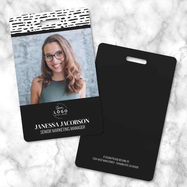 Logo Black White Employee Business ID Badge (Event VIP All Access Logo Badge)