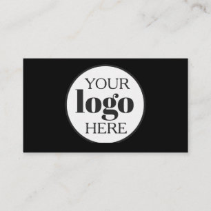 Logo Black White QR Code Simple Business Card