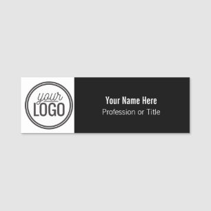 Logo Black & White Simple Professional Name Name Tag