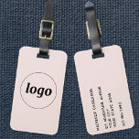 Logo Blush Pink Business Luggage Tag<br><div class="desc">Simple logo design for your business.  Replace the logo and details with your own and change the background colour in the design tool to customise.  Ideal for as a promotional item to give to clients,  customers and employees,  and for business travel and trade shows.</div>