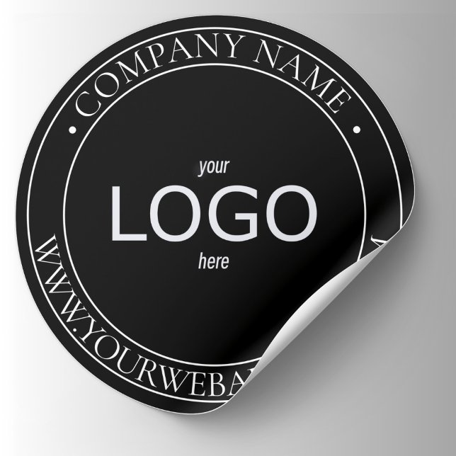 LOGO Bold Minimal Black and White Classic Round Sticker (Creator Uploaded)
