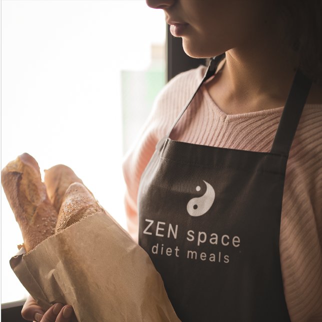 logo brand business name custom black apron (custom logo)