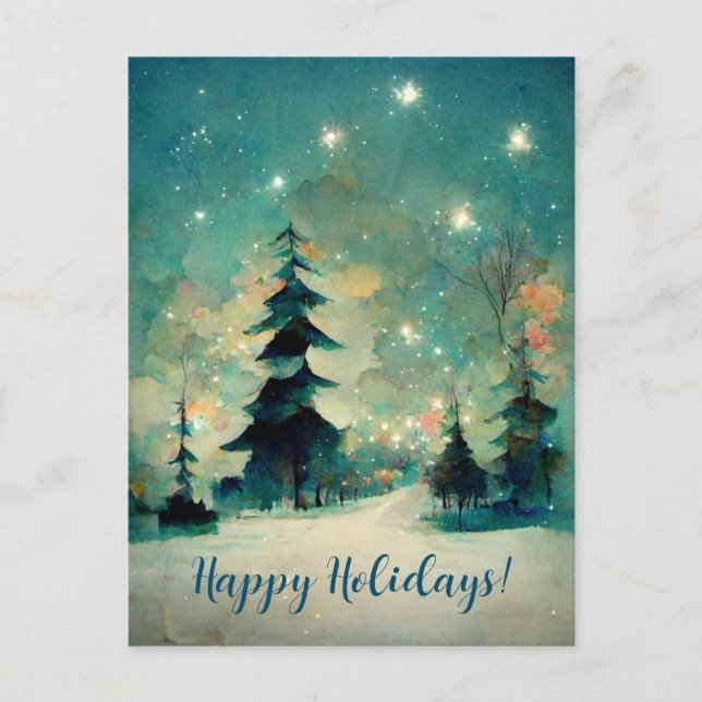 Logo Business Abstract Christmas Trees Postcard (Front)