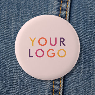 Logo Business Branding Template Blush Pink 6 Cm Round Badge