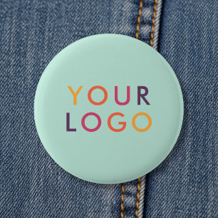 Logo Business Branding Template Mint Green 6 Cm Round Badge