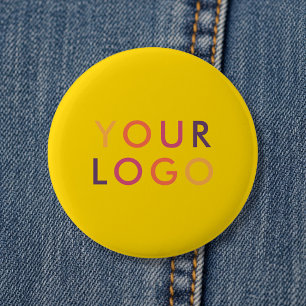 Logo Business Branding Template Yellow 6 Cm Round Badge