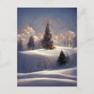 Logo Business Christmas Tree Landscape Postcard