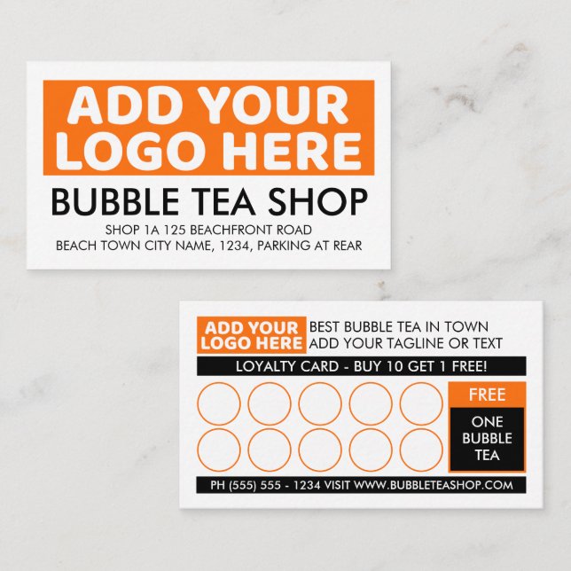 Logo Business Company Brand Colour Simple Loyalty Card (Front/Back)