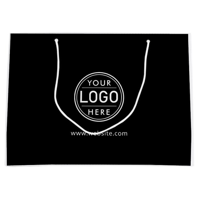 Logo Business Corporate Black Company Simple Large Gift Bag (Front)