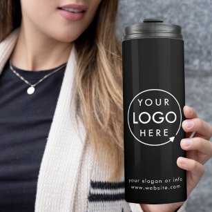 Logo   Business Corporate Company Branded Black Thermal Tumbler