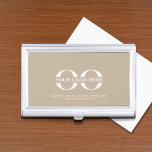 Logo Business Corporate Company Minimalist Business Card Holder<br><div class="desc">A simple custom beige business template in a modern minimalist style that can easily be updated with your company logo and text. Designed with a horizontal logo banner image (2560 x 1440 px), you can customise by changing the text and image using the fields provided, or use the "message" button...</div>