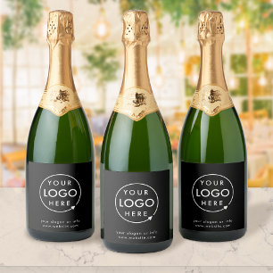 Logo Business Corporate Company Minimalist Sparkling Wine Label