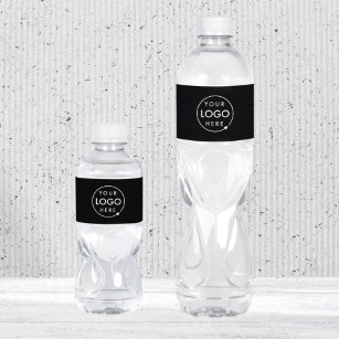 Logo   Business Corporate Company Minimalist Water Bottle Label