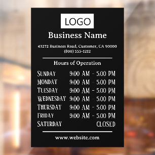 Logo Business Hours of Operation Opening Times