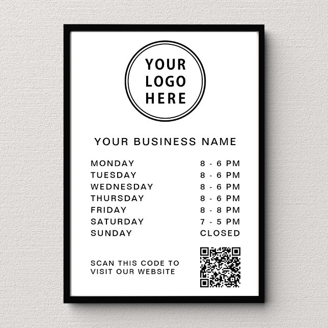 Logo Business Hours QR Code Poster (Creator Uploaded)