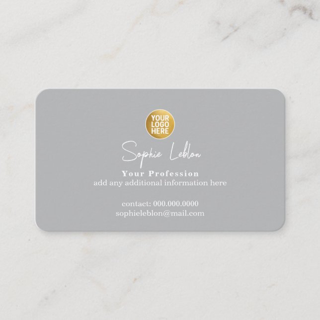 Logo business mark grey calling card (Front)