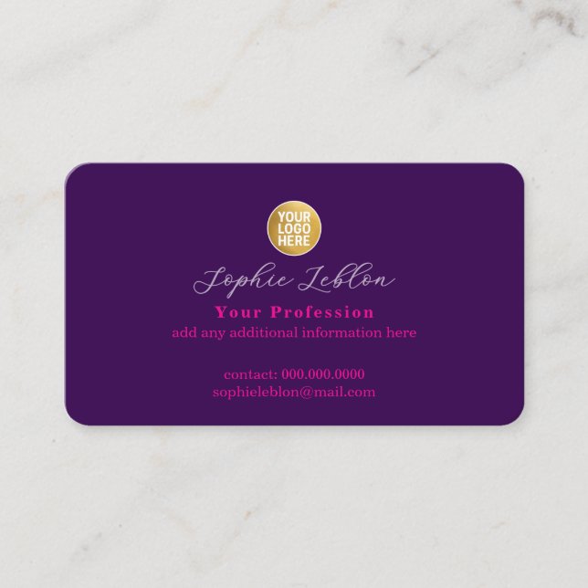 Logo business mark purple calling card (Front)