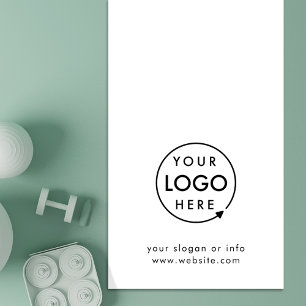 Logo Business Minimal Simple White Custom Yoga Mat