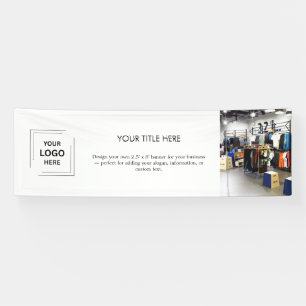 Logo Business   Minimalist Modern Photo White 8' Banner