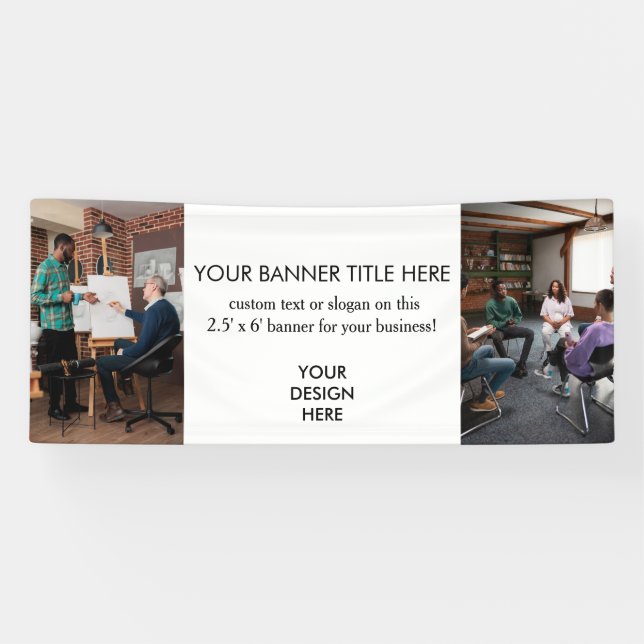 Logo Business | Minimalist Modern Photo White Banner (Horizontal)