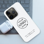 Logo Business | Minimalist Simple iPhone Case<br><div class="desc">A simple custom business template in a modern minimalist style which can be easily updated with your company logo and company slogan or info. If you need any help personalizing this product,  please contact me using the message button below and I'll be happy to help.</div>