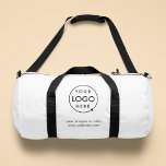 Logo Business | Minimalist Simple White Duffle Bag<br><div class="desc">A simple custom business template in a modern minimalist style which can be easily updated with your company logo and company slogan or info. If you need any help personalising this product,  please contact me using the message button below and I'll be happy to help.</div>