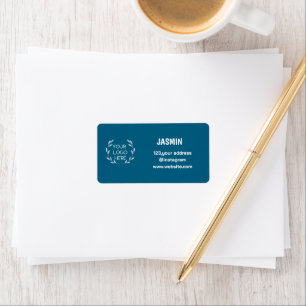 Logo Business Modern Minimal Company Branded Blue Label