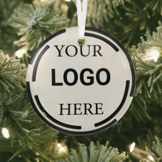 Logo Business Modern Minimal Designs Glass Tree Decoration