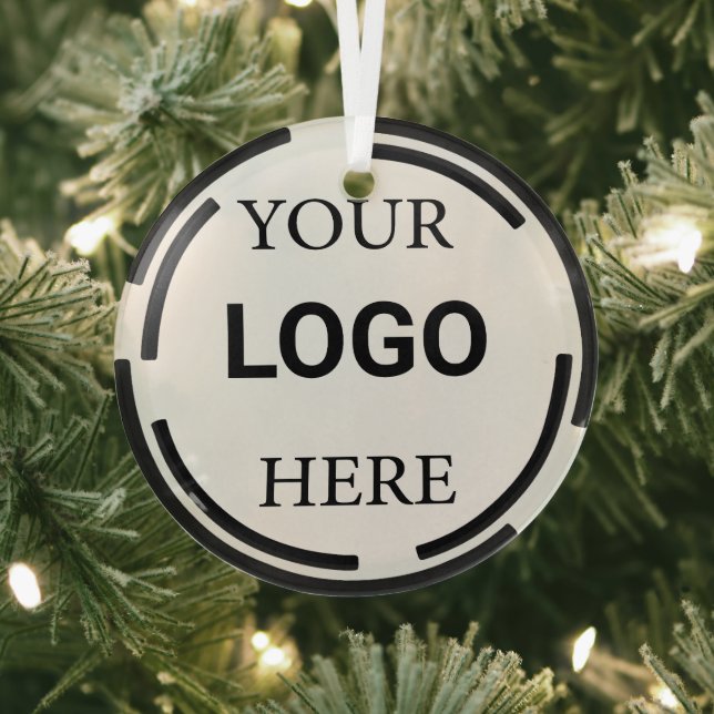 Logo Business Modern Minimal Designs Glass Tree Decoration (Insitu)