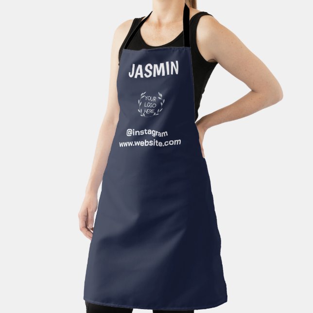 Logo Business Modern Minimal navy blue Apron (Insitu)