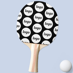 Logo Business Pattern Promotional Black Ping Pong Paddle