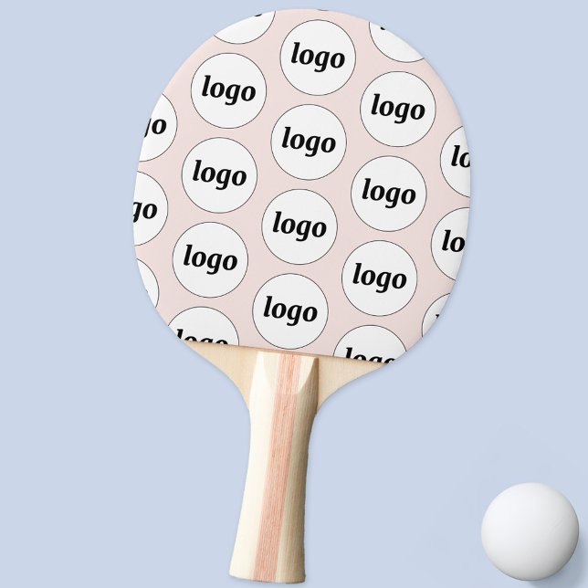 Logo Business Pattern Promotional Blush Pink Ping Pong Paddle (Simple logo pattern business branding promotional blush pink ping pong paddle)