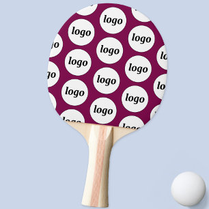 Logo Business Pattern Promotional Magenta Pink Ping Pong Paddle