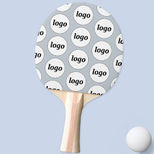 Logo Business Pattern Promotional Powder Blue Ping Pong Paddle