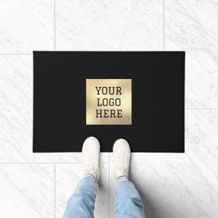 Logo Business Promotional Modern Company Black Doormat