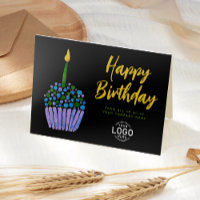 Logo Business Purple Green Cupcake Black Birthday