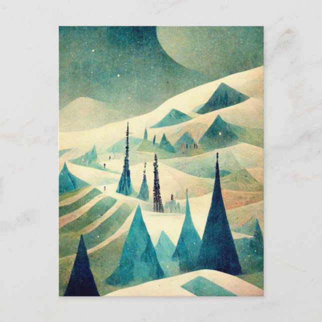 Logo Business Retro Christmas Valley Postcard (Front)