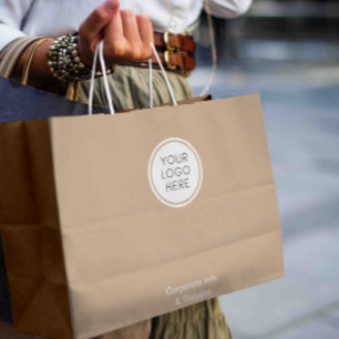 Logo Business Stylish Beige Corporate Large Gift Bag