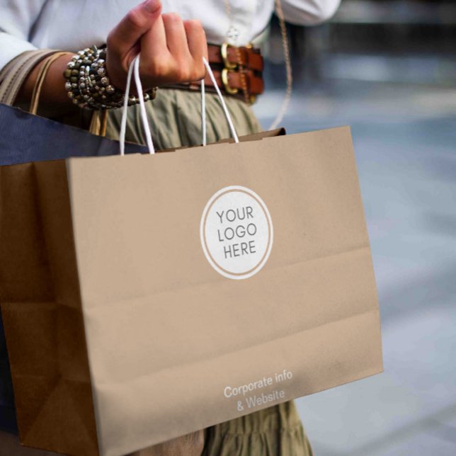 Logo Business Stylish Beige Corporate Large Gift Bag (Logo Business Stylish Beige Corporate Large Gift Bag)