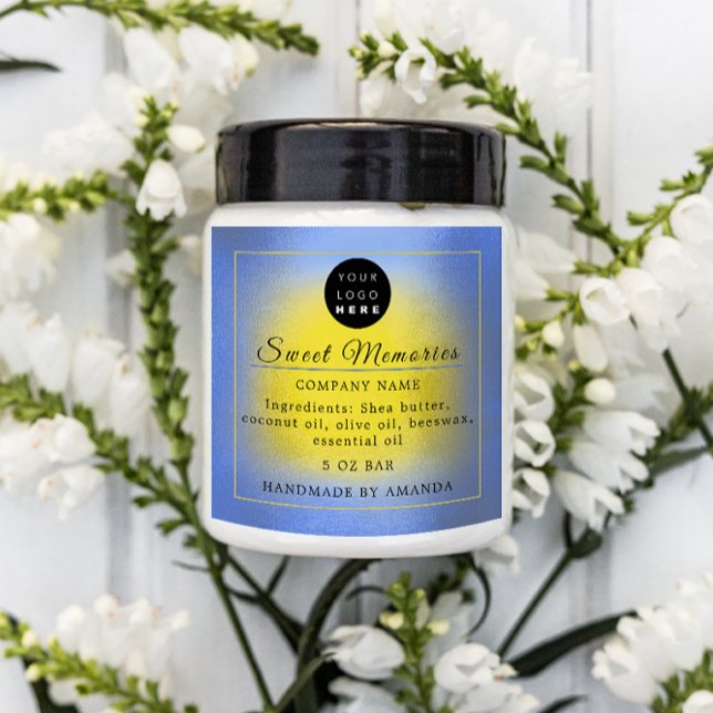 Logo Butter Cosmetic Soap Product Label Blue (Creator Uploaded)