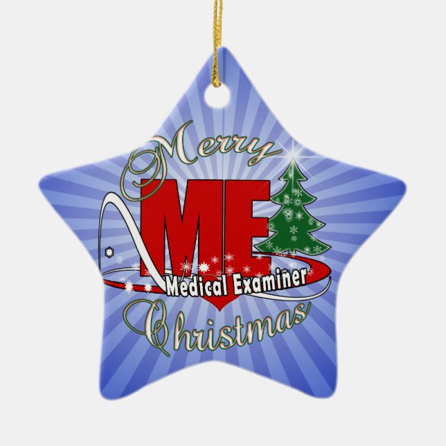 LOGO CHRISTMAS ME MEDICAL EXAMINER CERAMIC TREE DECORATION (Front)